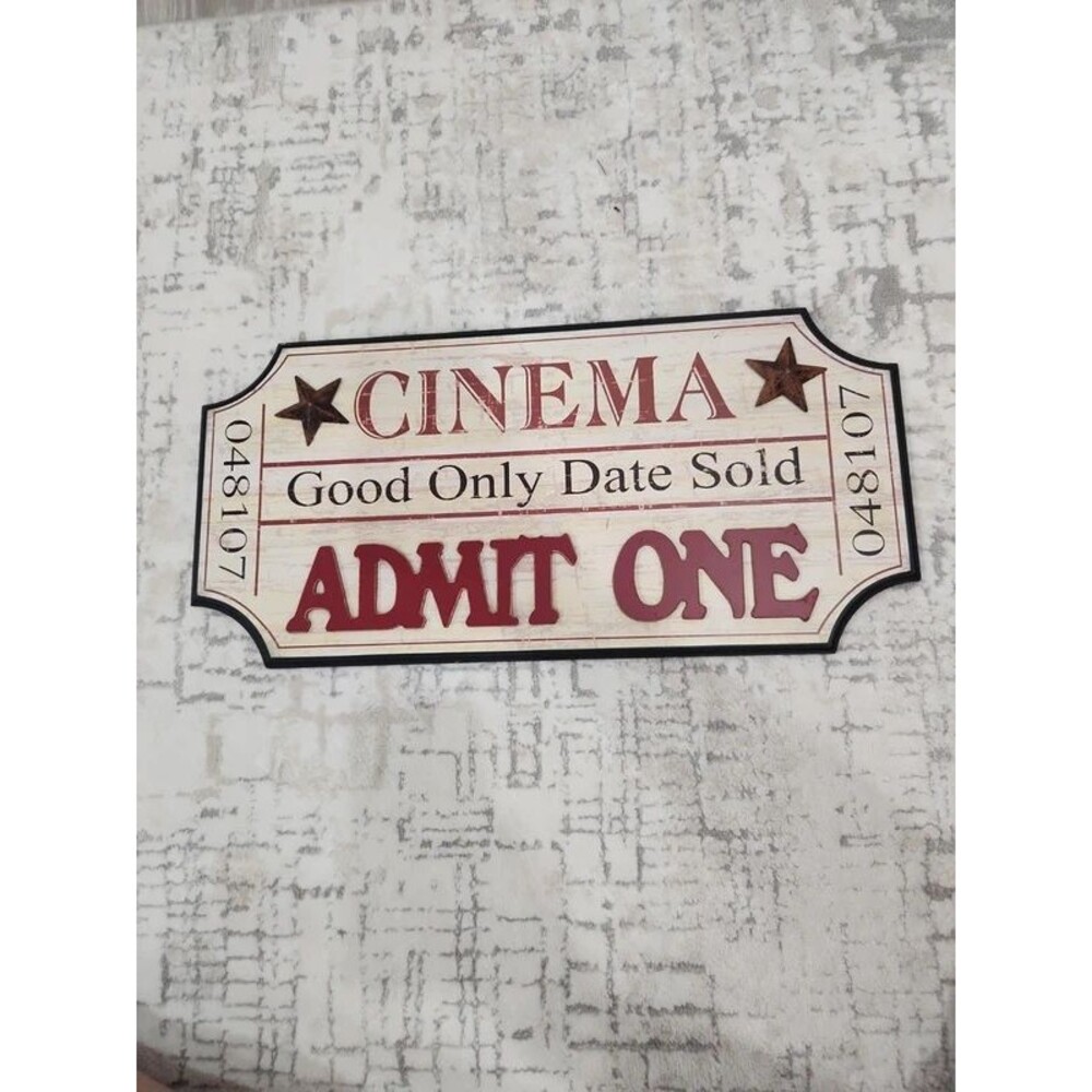 Cinema ticket sign wood